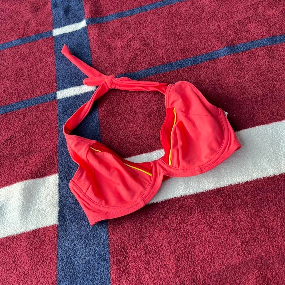 NWT Curvy Kate Bon Voyage Padded Balcony Bikini Top in Saffron 30F